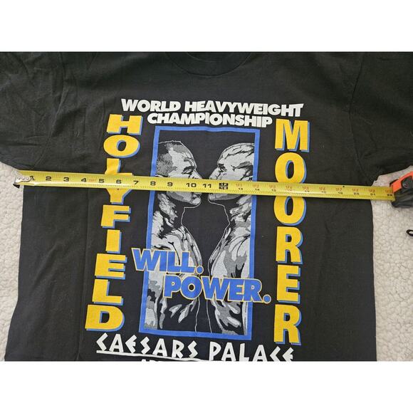 Vtg 90s Evander Holyfield Vs Michael Moorer‎ Promo T-Shirt 1994 Boxing Mens L - Picture 9 of 11